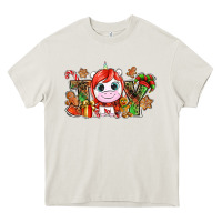 Cream Joy unicorn Christmas Heavy Core Tee - NancyCooperArtShop