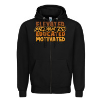 Black Elevated melanated educated motivated Zipper Hoodie - HowdyJamesFarm