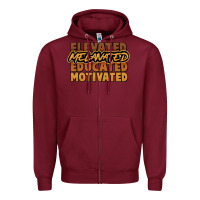 Burgundy Elevated melanated educated motivated Zipper Hoodie - HowdyJamesFarm