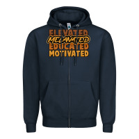 Navy Elevated melanated educated motivated Zipper Hoodie - HowdyJamesFarm
