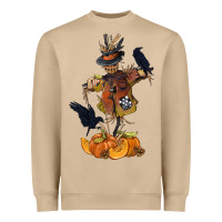 Mushroom Scarecrow with Pumpkin Heavyweight Sweatshirt - texasbilliewilder