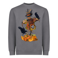 Storm Scarecrow with Pumpkin Heavyweight Sweatshirt - texasbilliewilder