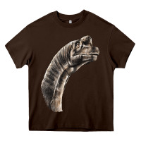 Chocolate Brown brachiosaurus face Heavy Core Tee - LillyAllenDesigns