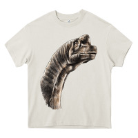 Cream brachiosaurus face Heavy Core Tee - LillyAllenDesigns
