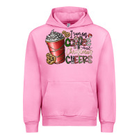 Fuchsia Pink I Run On Coffee And Christmas Cheers Urban Hoodie - CowhideDigitalArt