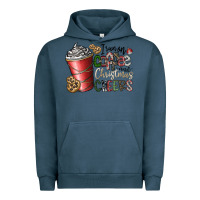 Pigment Midnight Navy I Run On Coffee And Christmas Cheers Urban Hoodie - CowhideDigitalArt