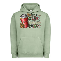 Pigment Oil Green I Run On Coffee And Christmas Cheers Urban Hoodie - CowhideDigitalArt