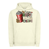 Pigment Pistachio I Run On Coffee And Christmas Cheers Urban Hoodie - CowhideDigitalArt