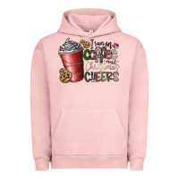 Pigment Salmon I Run On Coffee And Christmas Cheers Urban Hoodie - CowhideDigitalArt