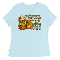 Baby Blue Pumpkin spice everything nice Ladies Tee - NancyCooperArtShop