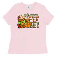 Bubblegum Pink Pumpkin spice everything nice Ladies Tee - NancyCooperArtShop