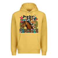 Antique Gold long live cowgirls Premium Hoodie - OliviaCreatesArt