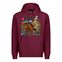 Burgundy long live cowgirls Premium Hoodie - OliviaCreatesArt
