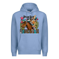 Colony Blue long live cowgirls Premium Hoodie - OliviaCreatesArt