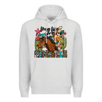 Dove Grey long live cowgirls Premium Hoodie - OliviaCreatesArt
