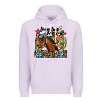 Lilac long live cowgirls Premium Hoodie - OliviaCreatesArt