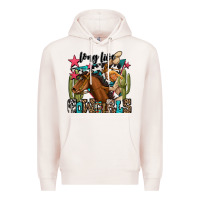 Pale Pink long live cowgirls Premium Hoodie - OliviaCreatesArt