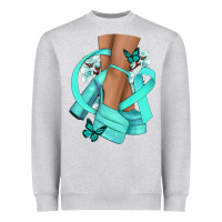 Ovarian Cancer Diva Teal Ribbon Heavyweight Sweatshirt | Teevron
