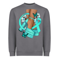 Storm Ovarian Cancer diva teal ribbon Heavyweight Sweatshirt - NancyCooperArtShop