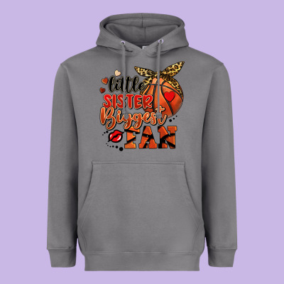 Little Sister Biggest Fan Basketball Heavyweight Hoodie Designed By Fadigitalartstudio