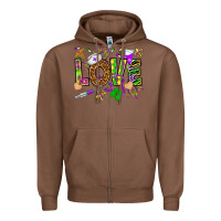 Chestnut Mardi Gras love Nurse Zipper Hoodie - HowdyJamesFarm