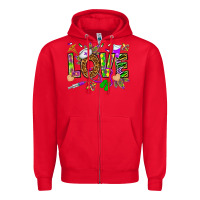 Red Mardi Gras love Nurse Zipper Hoodie - HowdyJamesFarm