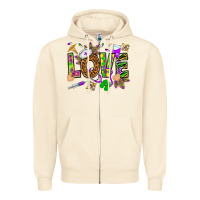 Sandshell Mardi Gras love Nurse Zipper Hoodie - HowdyJamesFarm