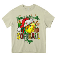 Mossy Santa's Favorite Softball player Heavy Core Tee - NancyCooperArtShop