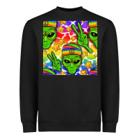 Black Pride LGBTQ+ aliens and stars with rainbow Heavyweight Sweatshirt - NancyCooperArtShop