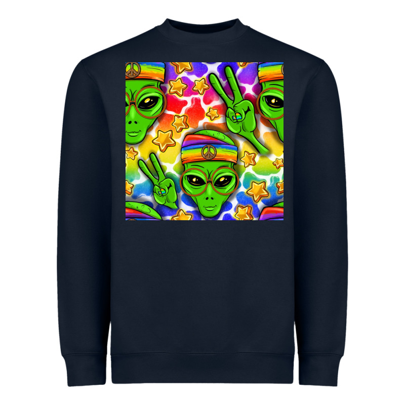 Pride Lgbtq+ Aliens And Stars With Rainbow Heavyweight Sweatshirt by NancyCooperArtShop | Teevron