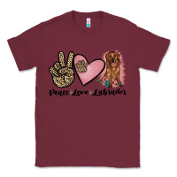 Burgundy peace love labrador Classic Tee - JahusDesignShop