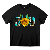 Black joy with sunflower and cactus ado Heavy Core Tee - AdoDesignShop