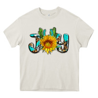 Cream joy with sunflower and cactus ado Heavy Core Tee - AdoDesignShop