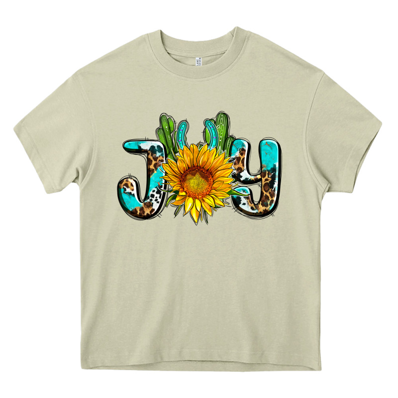 Joy With Sunflower And Cactus Ado Heavy Core Tee by AdoDesignShop | Teevron
