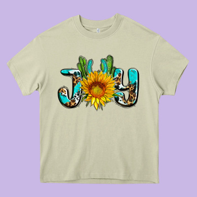 Joy With Sunflower And Cactus Ado Heavy Core Tee Designed By Adodesignshop