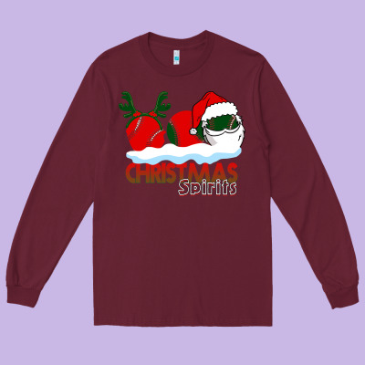 Christmas Spirits Baseball Long Sleeve Tee Designed By Bettercallsaul
