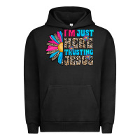 Pigment Black im just here trusting jesus Urban Hoodie - CowhideDigitalArt