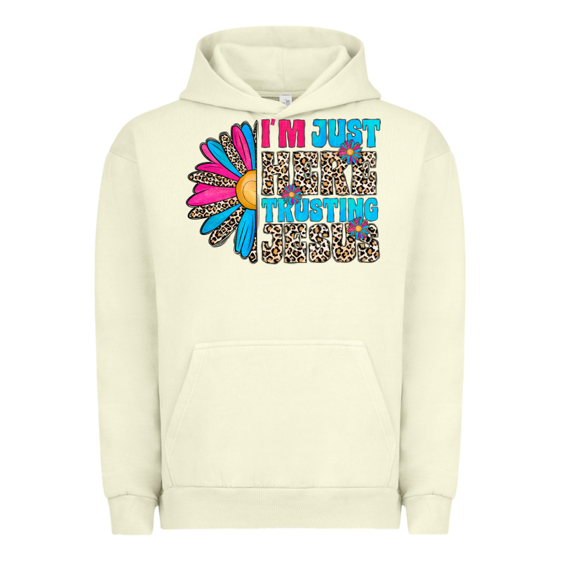 Im Just Here Trusting Jesus Urban Hoodie by CowhideDigitalArt | Teevron