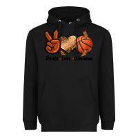 Black Peace Love Basketball Heavyweight Hoodie - FaDigitalArtStudio