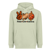 Matcha Peace Love Basketball Heavyweight Hoodie - FaDigitalArtStudio