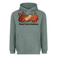 Sage Peace Love Basketball Heavyweight Hoodie - FaDigitalArtStudio