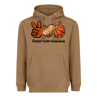 Peace Love Basketball Heavyweight Hoodie | Teevron
