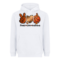 White Peace Love Basketball Heavyweight Hoodie - FaDigitalArtStudio