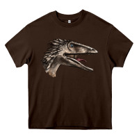 Chocolate Brown Deinonychus Face Heavy Core Tee - LillyAllenDesigns