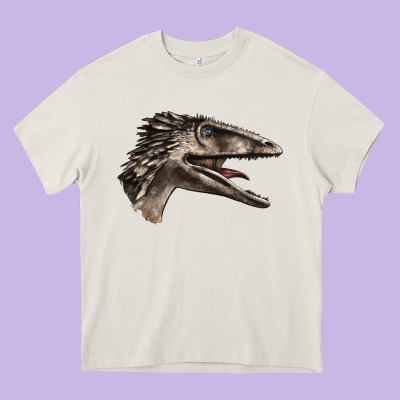 Deinonychus Face Heavy Core Tee Designed By Lillyallendesigns