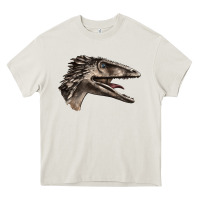 Cream Deinonychus Face Heavy Core Tee - LillyAllenDesigns
