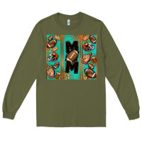 Army Green American football mom Long Sleeve Tee - Jasminsmagicworld