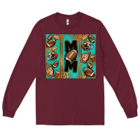 Burgundy American football mom Long Sleeve Tee - Jasminsmagicworld