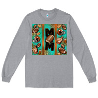Heather Grey American football mom Long Sleeve Tee - Jasminsmagicworld
