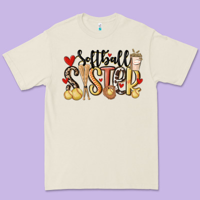 Softball Sister Premium Tee Designed By Maliassmallbusiness